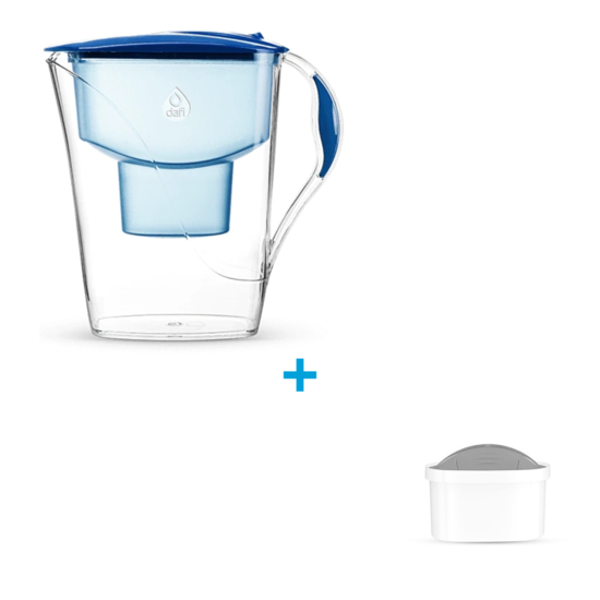 Filtrační konvice Dafi Luna Unimax (modrá) + vložka Dafi Unimax Protect+ (na tvrdou vodu), 12 ks